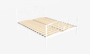 Кровать Нимфея Металл, 160х190 мм, Белый муар, Белый муар, 1630
